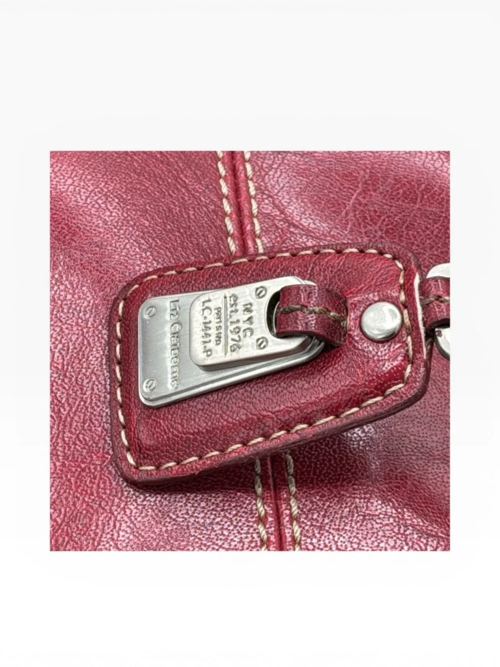 Liz Claiborne Deep Red Faux Leather Satchel NWOT
